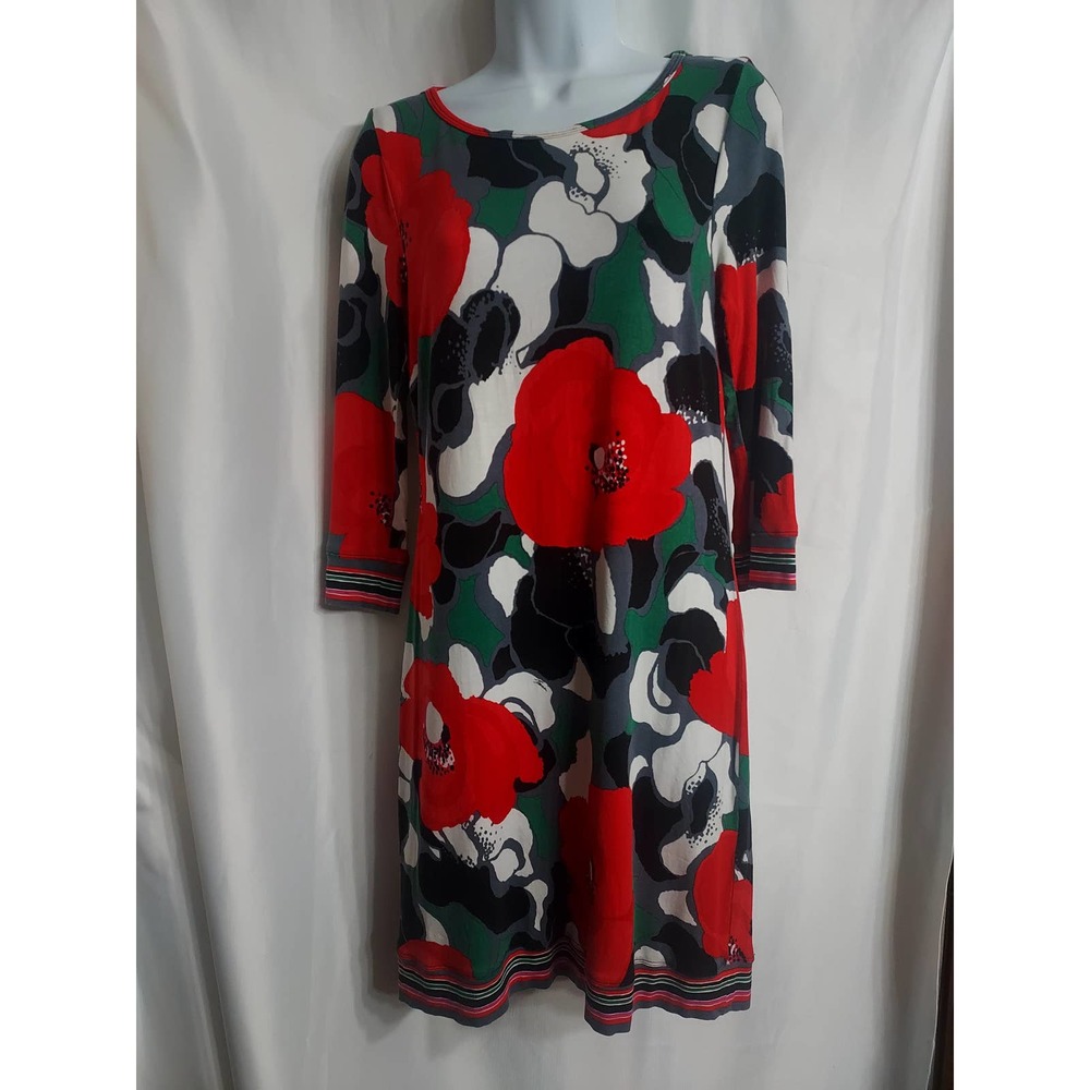 Trina Turk Red/Black Print  Colorful Spring Dress. Size 4